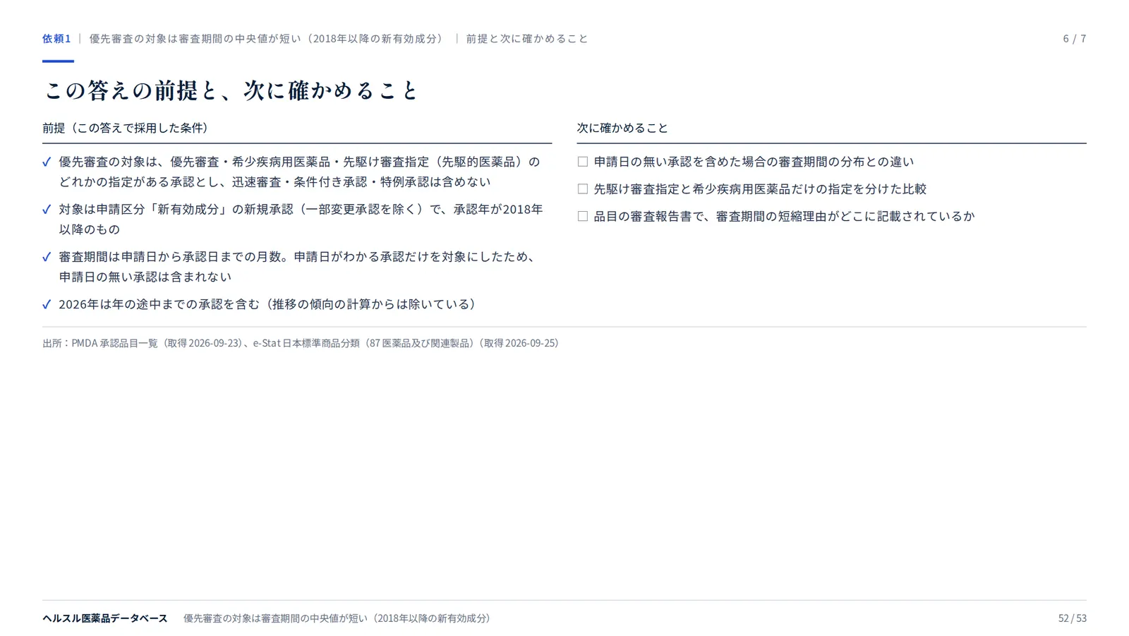 スライド：この答えの前提と、次に確かめること
